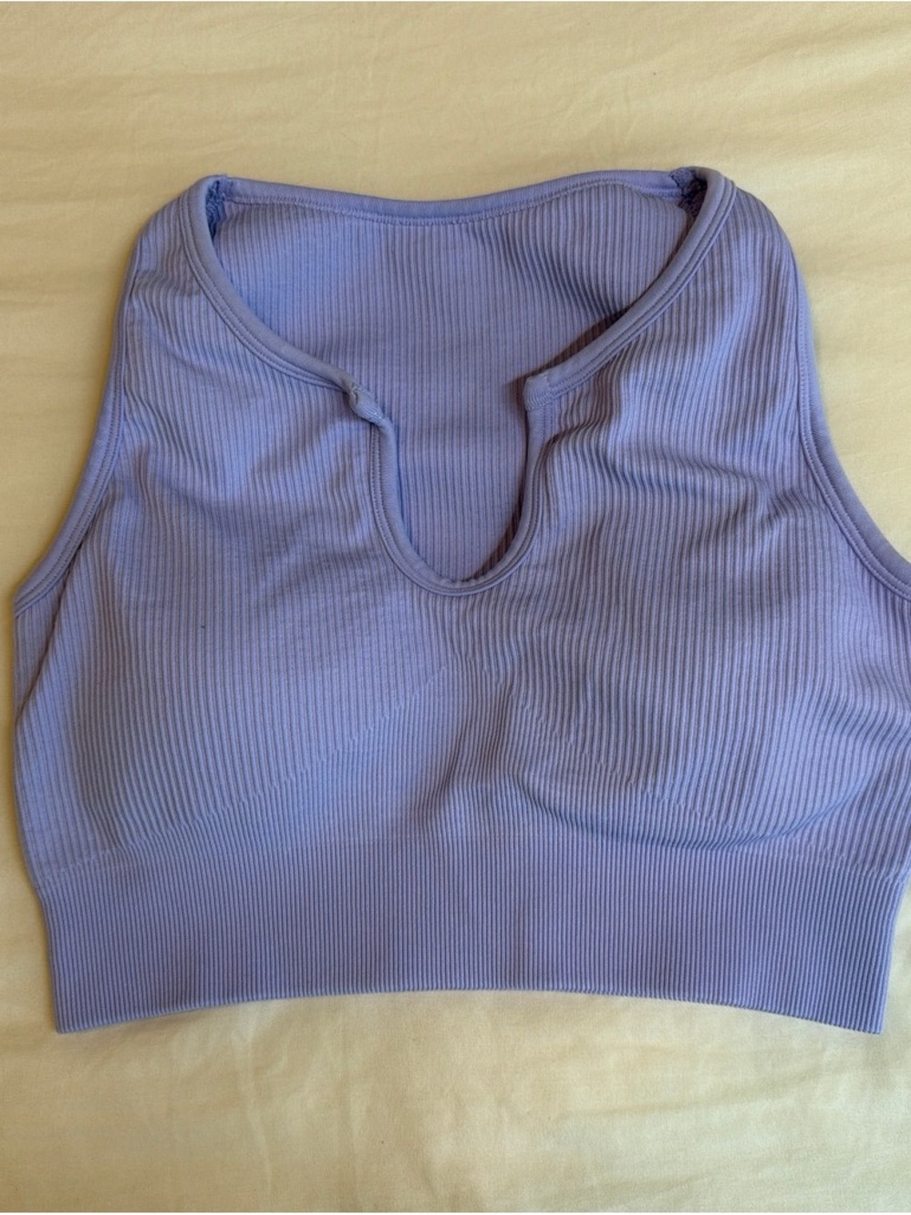 Lavender Ribbed Active Wear Sports Bra/Top OQQ